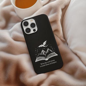 Fourth Wing Phone Case, Dragon Riders Wing Tough Case, Black and Gold Samsung iPhone Cover, Gift for Book Lover, Merchandise, Dragon Phone