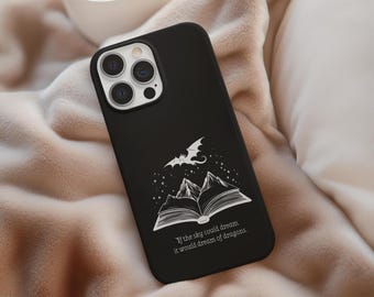 Vierte Flügel Drachenreiter Handyhülle: Schwarz & Gold Buchliebhaber Geschenk