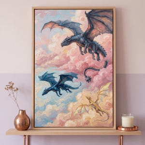 Fourth Wing, Tairn Andarna Dragon Art Print, Fantasy Wall Art image 1