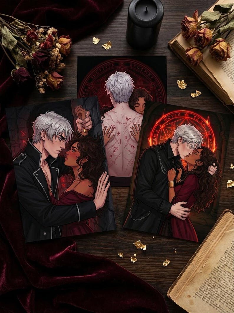 Alchemised Wall Art Print A5 & A4 | Helena Kaine Dark Romance Poster | SenLinYu Inspired | Bookish Home Decor | BookTok Gift | Romantasy Art image 4
