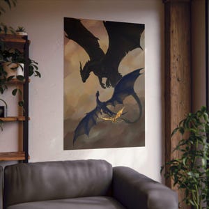 Väggkonstposter med fjärde vingen, drakryttare