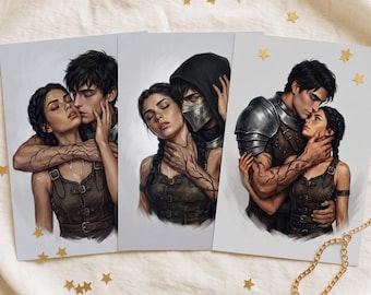 Harlan Raker Art Print Set of 3 | Starside Fantasy Romance Wall Art, Alex Aster Inspired | 5x7 A4 A3 | Bookish Gift Dark Romantasy Decor