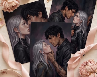 Dire Bound Art Print, Wolves of Ruin Wall Art, Meryn and Stark Romantasy Print, Direwolf Booktok Digital Download, Enemies to Lovers Decor