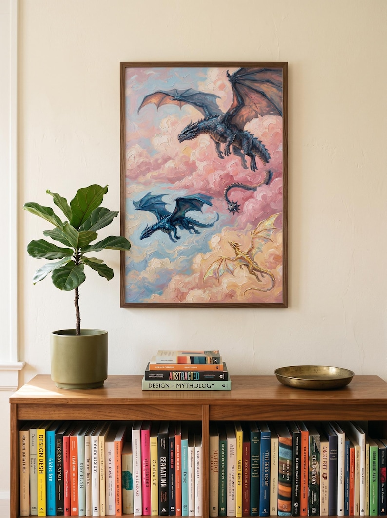 Fourth Wing, Tairn Andarna Dragon Art Print, Fantasy Wall Art image 2