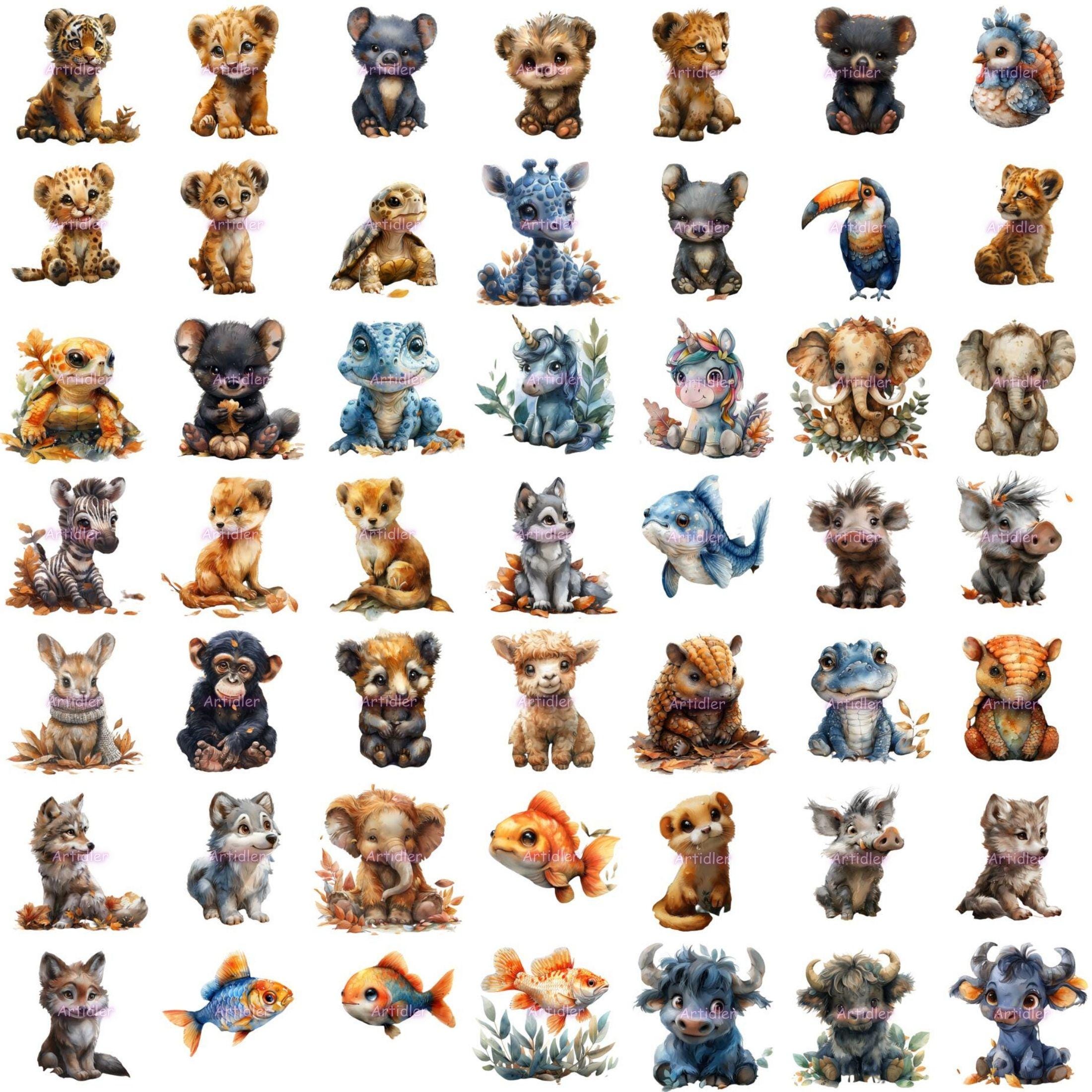Mega Bundle BABY ANIMALS CLIPART - Animals Clipart, Baby Animal Png ...
