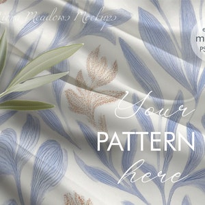 Fabric pattern mockup, PSD with smart object, Textile mockup, editable psd instant download editable mockup fabric display textile pattern
