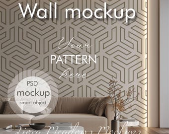 Wallpaper Mockup PSD with Smart Object Mural Mockup Wall Design Interior Mockup Wallpaper Display Editable Mockup Bedroom Mockup