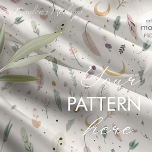 Fabric mockup, PSD with smart object, Textile mockup, editable psd