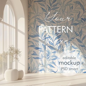 Wallpaper, Wandbild Mockup, PSD mit Smart Objekt, Interior Mockup, bearbeitbare PSD Datei