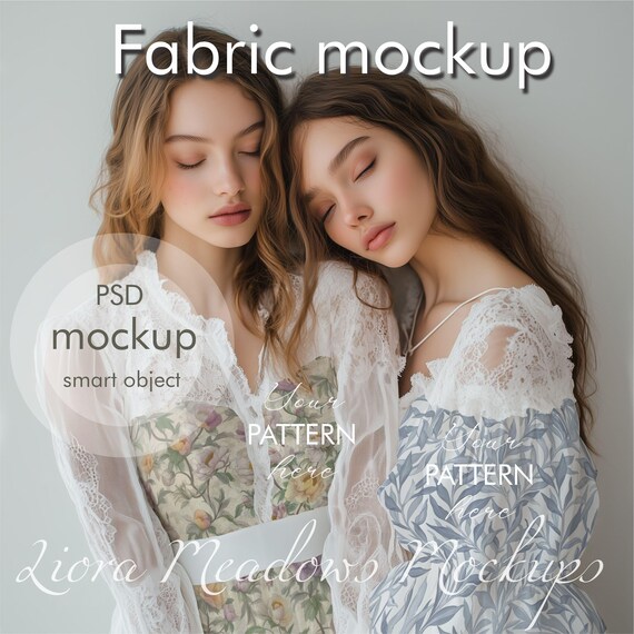 Fabric Mockup Two Fabric Designs PSD With Smart Object Textile