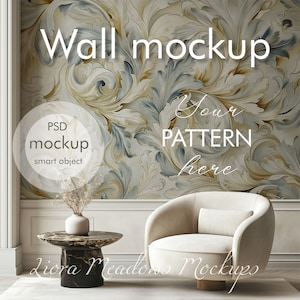 Wallpaper Mockup PSD con Smart Object Mural Mockup Wall Design Interior Mockup Wallpaper Display Mockup modificabile Mockup camera da letto