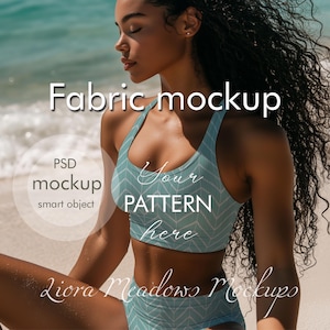 Fabric mockup, PSD with smart object, Textile mockup, editable psd