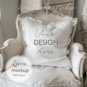 Fabric Pattern Mockup, PSD file with smart object, Chabby Chic Armchair, editable PSD file