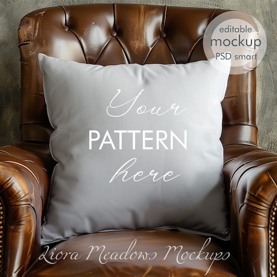 Pillow mockup, Fabric showcase, PSD with smart object, editable PSD