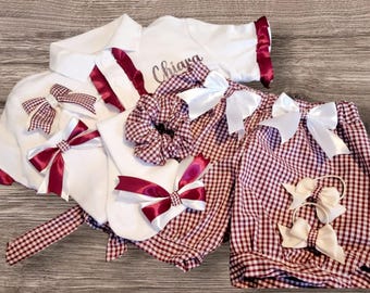 Girls gingham shorts set