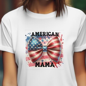 American Mama T-Shirt, Mama Shirt, Patriotic Mama, 4th of July Shirt, Mom Gift, New Mom Gift, Pregnancy Reveal Shirt, Womens Patriotic