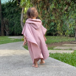 Muslin bath poncho available in many colors