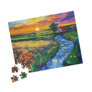 Colorful Nature Scene Puzzle, 110, 252, 520, 1014-piece, Relaxing Home Activity, Nature Lover Gift, Family Time Fun