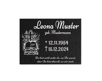 Personalisierteter Grabstein Aus Granit - Urnenstein Mit Gravur