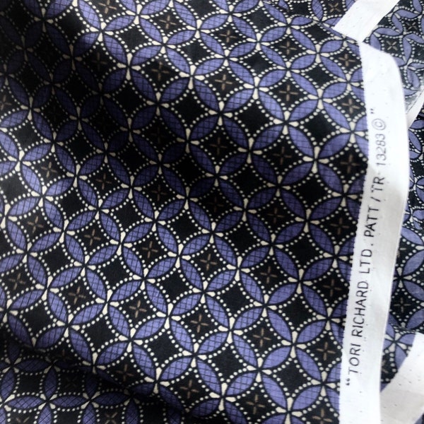 Coin Star Print - Gris azul y negro - Cierre del diseñador - Cotton Lawn FABRIC cortado a tamaño