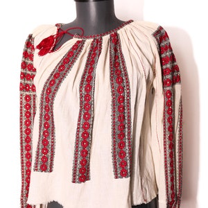 Vintage embroidered Romanian blouse