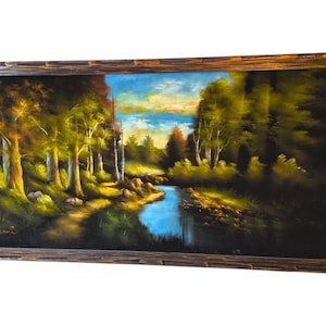 Vintage Velvet Painting On Black Velvet-Signed-House Warming Gift