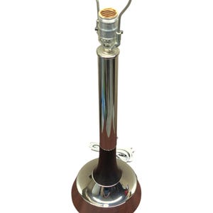 Chrome And Walnut Vintage Table Lamp