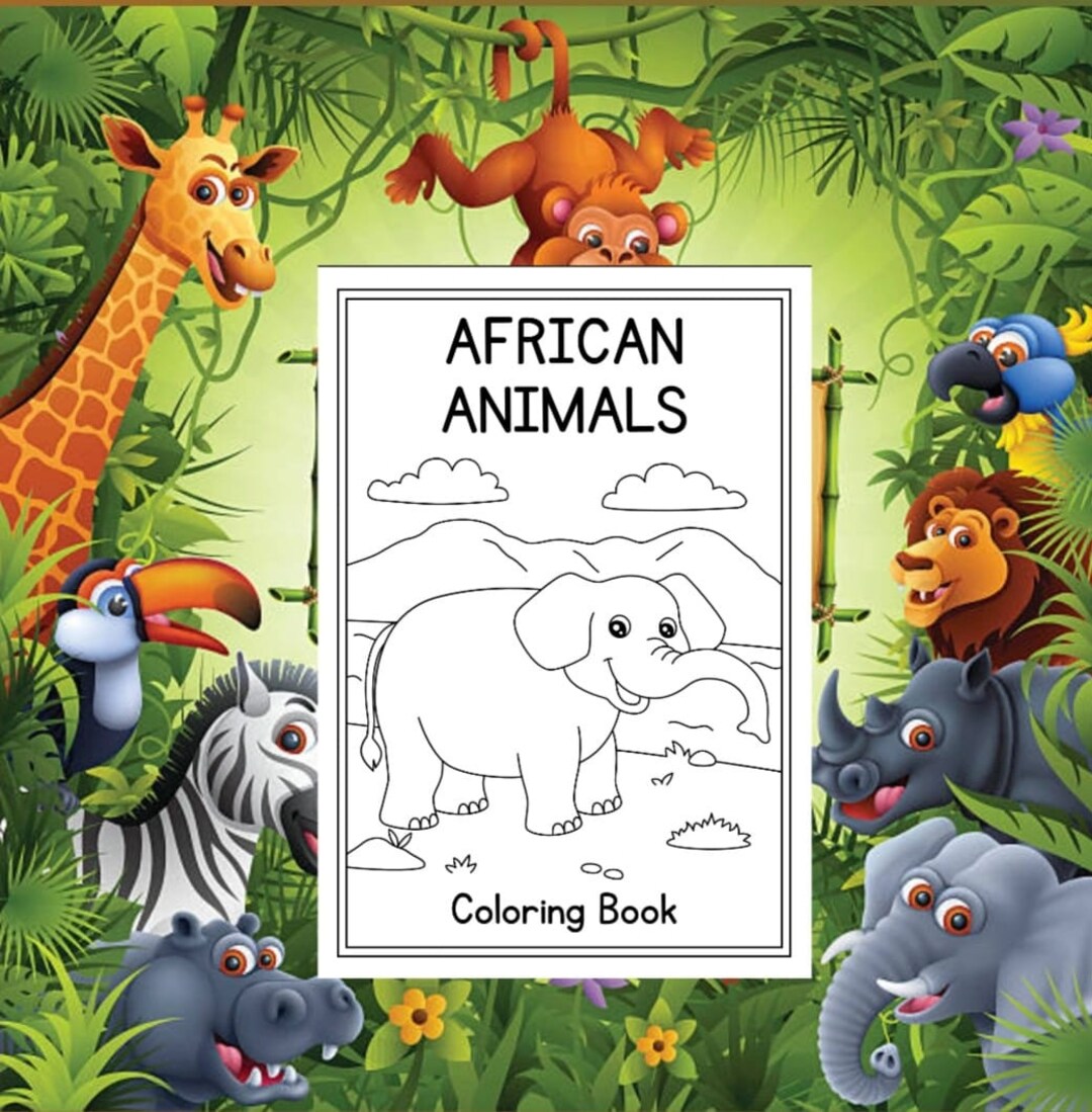 Wild Wonders African Animals Coloring Book 16 Pages of African Animals
