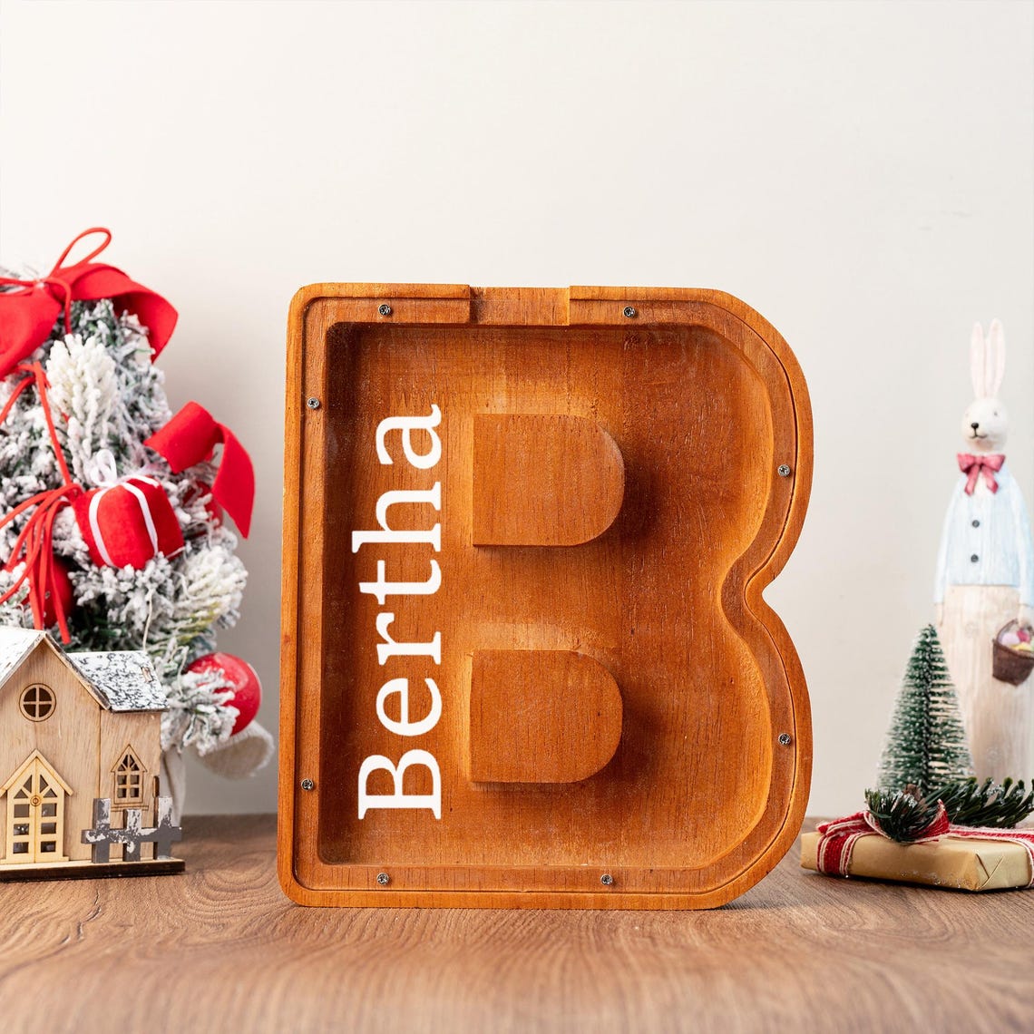 Coin Bank Lettering Personalized Name Piggy Bank, Custom Initial Coin Bank, Wooden Letter ...