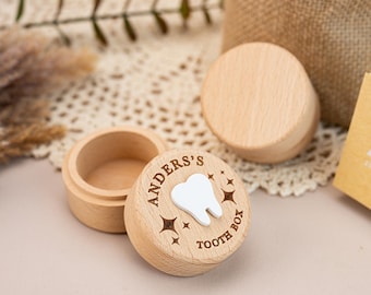 Personalized Tooth Box, Milk Tooth Box, Tooth Fairy Box, Custom Wooden Box for Baby, Baby Girl Gift, Keepsake Birth Gifts, Tooth Fairy