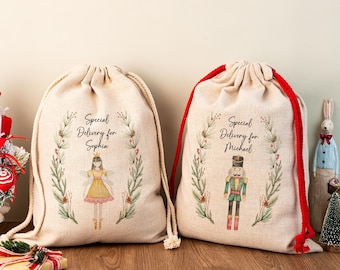 Personalised Santa Sack, Christmas Present Sack, Baby's First Christmas Gift, Special Delivery Christmas Eve Box, Father Christmas Bag