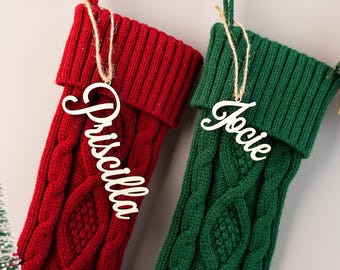 Personalized Christmas Stocking Tags, Christmas Gift tag, Present Tags, Name Ornament tags, Customized Wooden Labels, Kids Name Tag