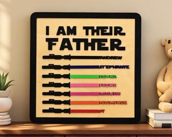 Personalized Father's Day Gifts, Custom Wooden Family Sign, I Am Their Father Sign, Gift For Dad, Grandpa Gift, Gift For Him, Best Dad Ever