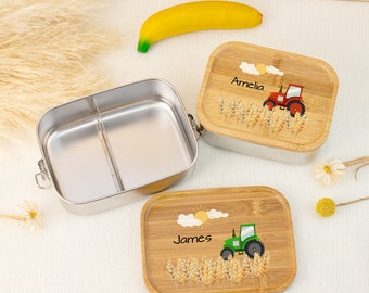 Personalizewd Kids Lunch Box with His Name, Tractor Lunch Box Gift for Boy, Back to School Gift, Snack Box,Boy Birthday Gift, Gift for Kids