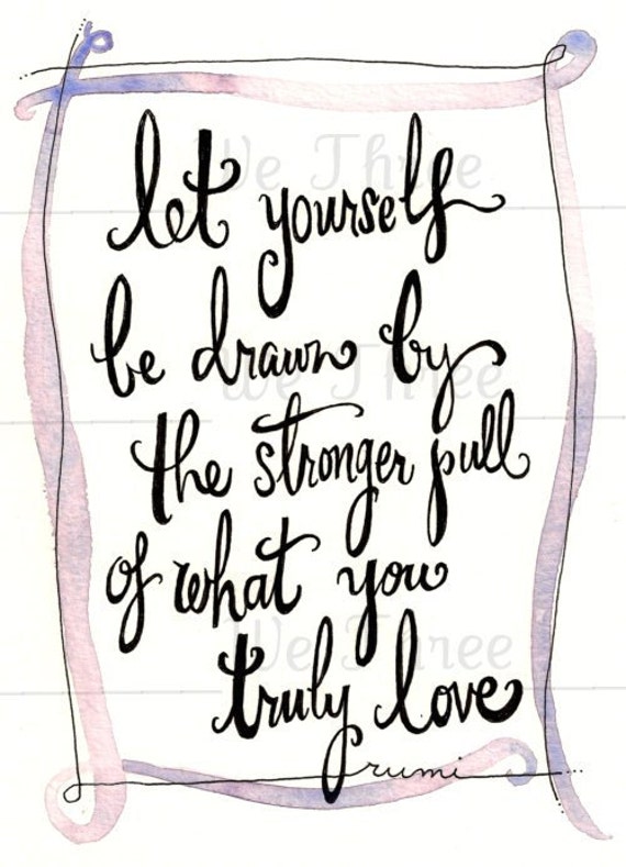 items similar to home decor rumi illustrated quote