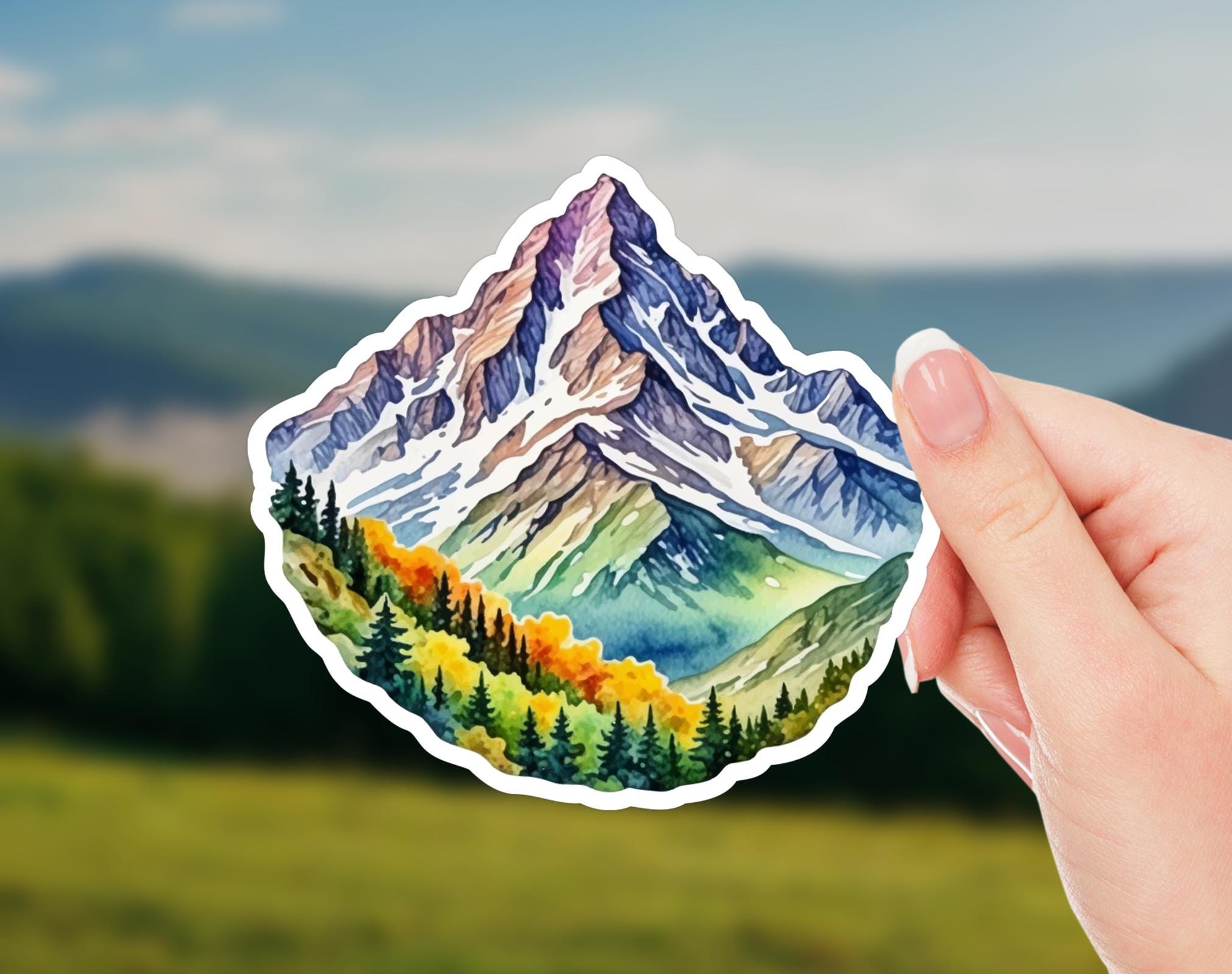 Mountains Sticker: Scenic Vinyl Decal for Adventure Lovers - Etsy