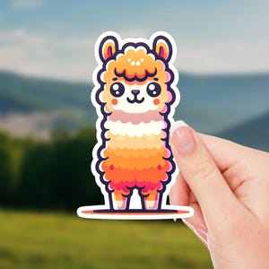 Cute Llama Sticker – Adorable Cartoon Animal Decal for Water Bottles, Laptops & Notebooks