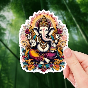 Lord Ganesha Sticker - Hindu Elephant God, Spiritual Art, Good Luck Decor