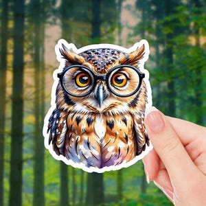 Owl Sticker - Cute and Wise Owl Vinyl Decal - Adorable Owl Design for Laptops, Water Bottles, and Journals