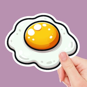 Fried Egg Sticker - Funny Breakfast Sticker, Food Lover Decal, Cute Kitchen Decor