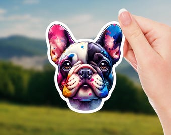 French Bulldog Sticker – Cute Frenchie Vinyl Decal – Dog Lover Gift – Waterproof Laptop or Car Sticker – Frenchie Dog Art