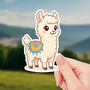 Cute Llama Sticker – Kawaii Animal Vinyl Decal for Laptops, Water Bottles & Journals
