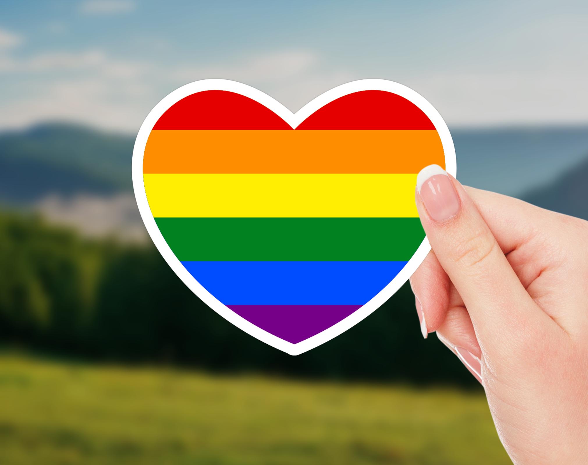 LGBT Flag Heart Sticker - Pride Vinyl Decal - Etsy