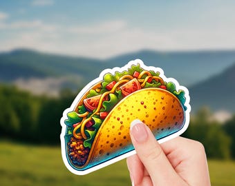 Cute Taco Sticker for Laptops, Notebooks, and Water Bottles - Perfect for Food Lovers