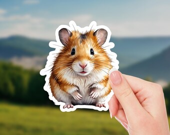 Hamster Sticker – Cute Pet Hamster Decal – Adorable Cartoon Hamster for Laptops, Water Bottles, and Journals
