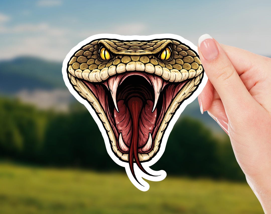 Venom Snake Head Sticker – Rattlesnake Fang Mouth Vinyl Decal - Etsy