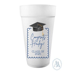 Custom Graduation Styrofoam Cups | Personalized Congrats Grad Styrofoam Cups for Parties, Celebrations, & More!