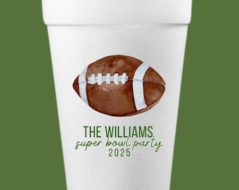Custom Super Bowl Party Cups | Personalized Super Bowl Watch Party  Styrofoam Cups!