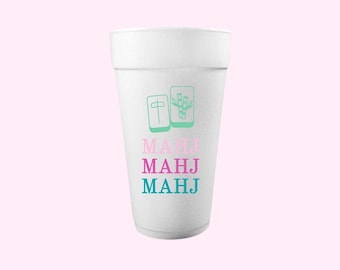Custom Mahjong Party Cups | Personalized Styrofoam 20oz