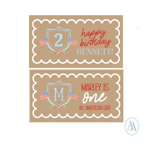 Custom Patriotic Crest Fourth of July Painted Banner | Personalized July 4th Banner for Parties, Celebrations, Birthdays, & More!